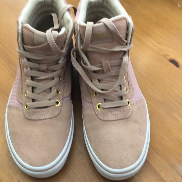 pink mid top vans